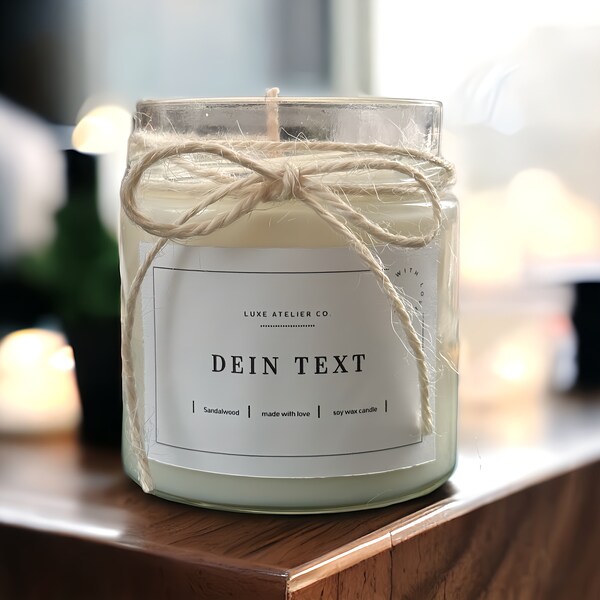 Personalisierte Duftkerze 'Wunschtext' Kerze im Glas vegan Sojawachs Custom Geschenk mit Text Geburtstagsgeschenk Muttertag Valentinstag