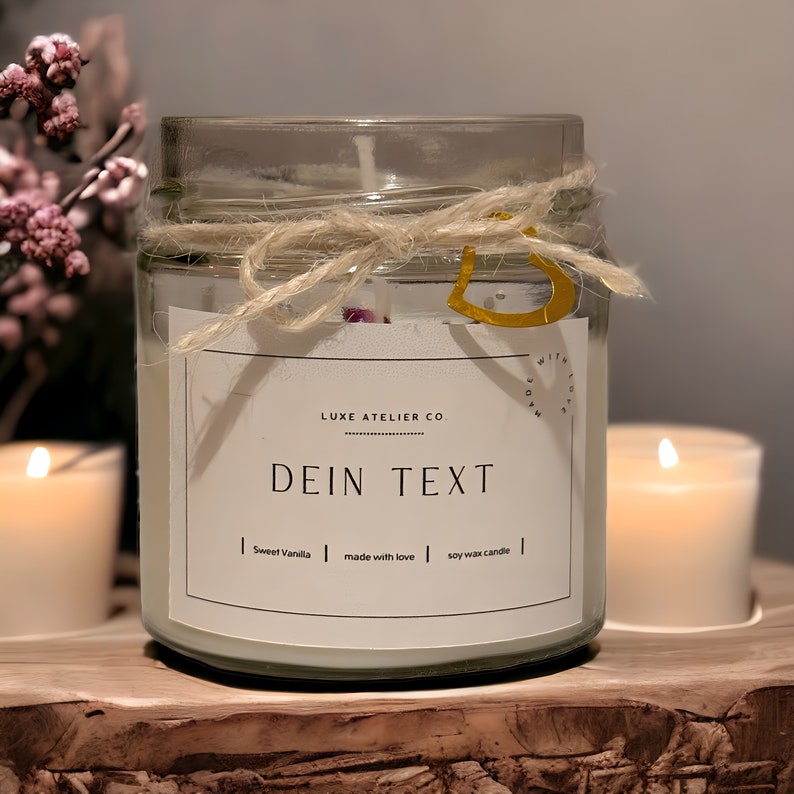 Personalized New Year's Candle Scented Candle 'desired Text' 2024 Happy