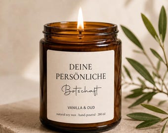 Personalisierte Kerze mit Wunschtext – Duftkerze im Glas aus Sojawachs – Trostkerze  Spruchkerze zum Geburtstag – Geschenk für Familie