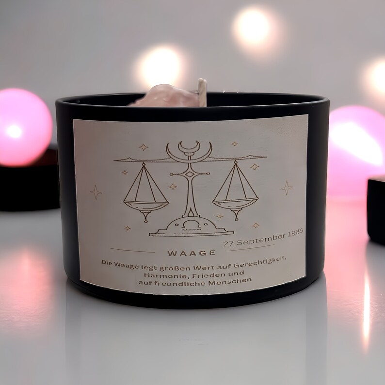 Candle Zodiac Sign Libra Personalized Scented Candle Birthday Zodiac