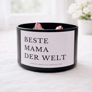 Mama Kerze – Muttertagsgeschenk | Beste Mama der Welt | Duftkerze aus Sojawachs mit Herzen | Handgemachtes Geschenk für Mama