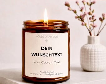 Personalisierte Kerze mit Wunschtext – Duftkerze im Glas aus Sojawachs – Trostkerze  Spruchkerze zum Geburtstag – Geschenk für Familie