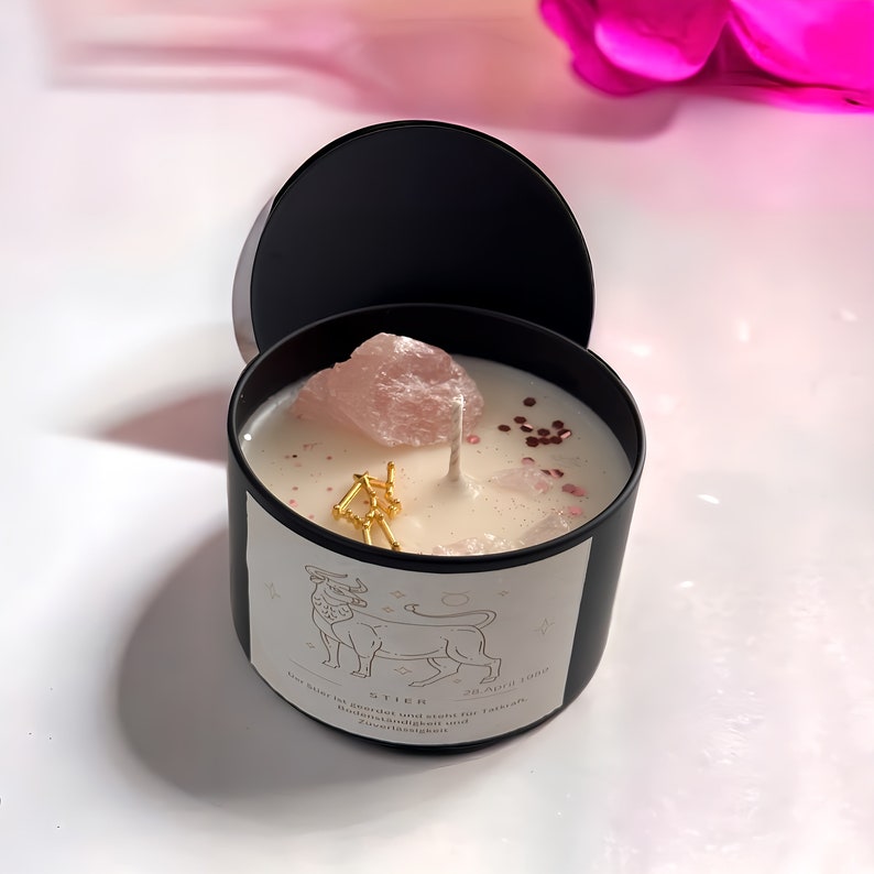 Candle Zodiac Sign Taurus Personalized Scented Candle Birthday Zodiac