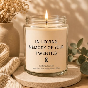 Kerze zum 30. Geburtstag | In Loving Memory of Your Twenties | Sojawachskerze handgegossen | Geschenk