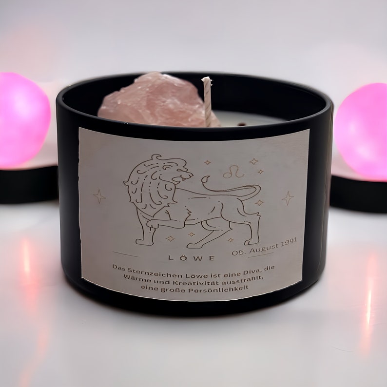 Candle Zodiac Sign Leo Personalized Scented Candle Birthday Zodiac