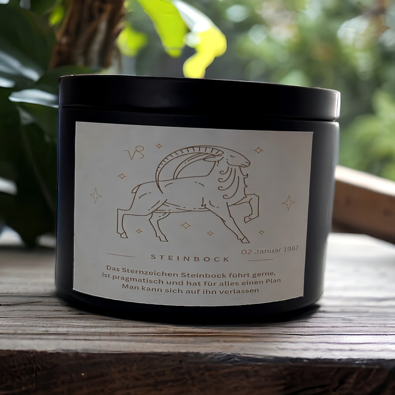 Candle Zodiac Sign Capricorn Personalized Scented Candle Birthday