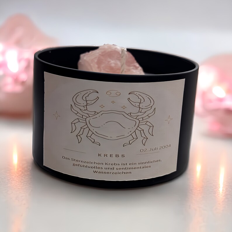 Candle Zodiac Sign Cancer Personalized Scented Candle Birthday Zodiac