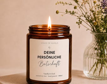 Personalisierte Kerze mit Wunschtext – Duftkerze im Glas aus Sojawachs – Trostkerze  Spruchkerze zum Geburtstag – Geschenk für Familie