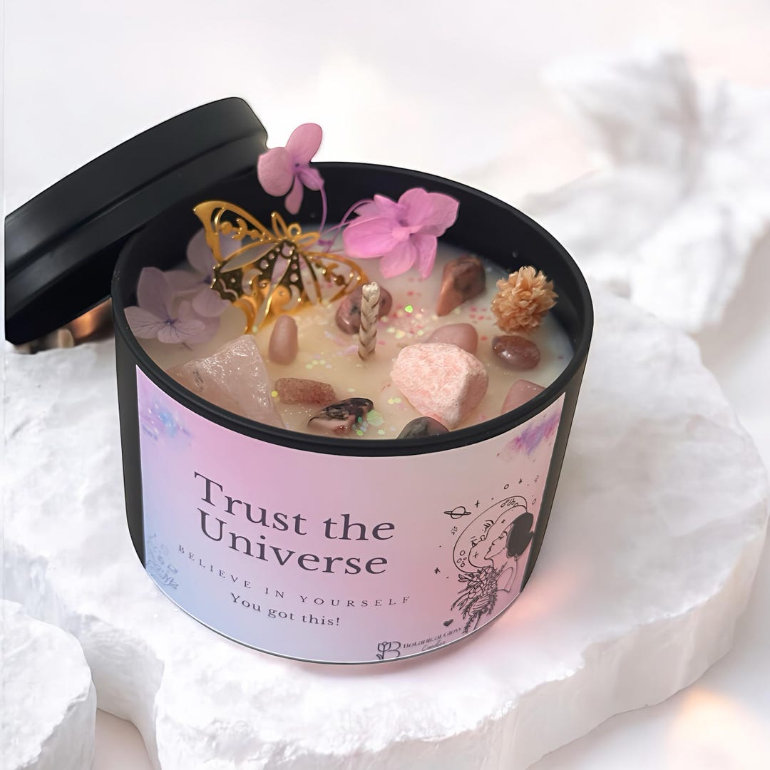 Trust the Universe Candle Made of Soy Wax Gemstone Scented Candle ...