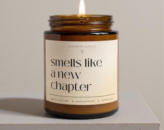 Ruikt naar een nieuw hoofdstuk – Geurkaars van sojawas | Boekkaars Nieuwe Beginnen | Cadeau-idee voor een nieuw begin
