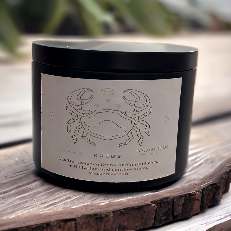 Candle Zodiac Sign Cancer Personalized Scented Candle Birthday Zodiac