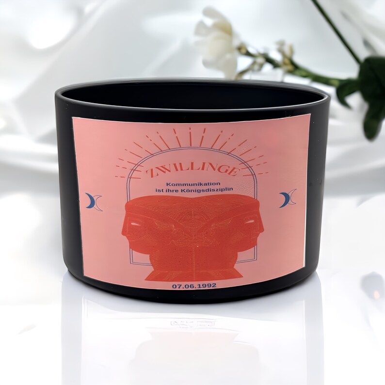 Candle Zodiac Sign Gemini Personalized Scented Candle Birthday Etsy