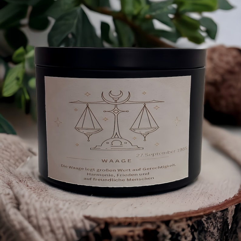 Candle Zodiac Sign Libra Personalized Scented Candle Birthday Zodiac