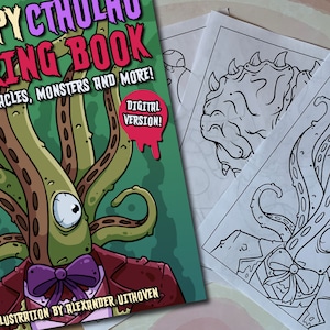 Das gruselige Cthulhu Malbuch: Augäpfel, Tentakel, Monster und mehr! (Die gruselige Malbuch-Serie!)