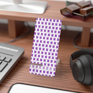 BTS Purple Logo Pattern - Mobile Display Stand for Smartphones