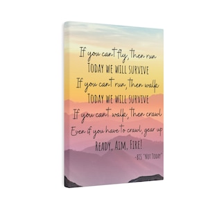 BTS &quot;Not Today&quot; Inspired Sunset Lyric Art - Canvas Photo Tile For Wall or Shelf Decor 5&#39;&#39; x 7&#39;&#39;