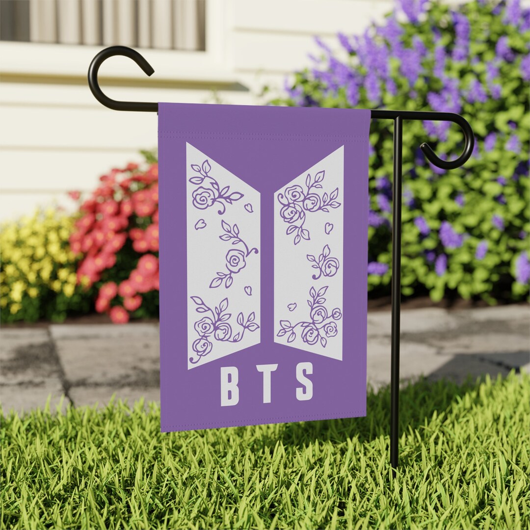 BTS Floral Logo Purple Garden & House Banner - Etsy