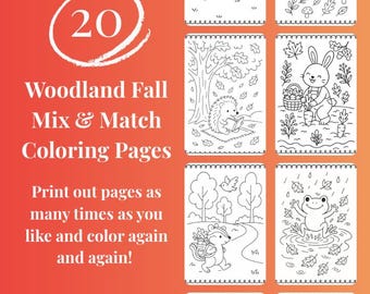 Coloriages sur le thème des créatures des bois | Coloriages fantaisistes | Coloriages d'automne à imprimer | Coloriage pour enfants | Coloriage d'automne douillet