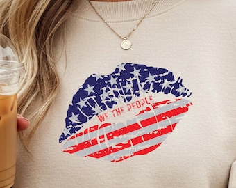 Nous les gens patriotiques lèvres 300 DPI PNG en téléchargement numérique, 250e anniversaire, cinquantième anniversaire, clipart patriotique, anniversaire des Etats-Unis