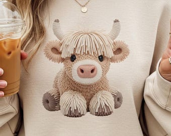 Highland Cow Kunstgarn 300 DPI, Baby Highland Kuh, Kuh, Highland Kuh, Kuh Clipart, Hochlandkuh, Highland Kuh, Hochlandkuh, Kuhliebhaber