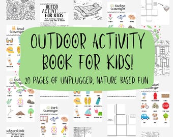 Kids Activity Book, Outdoor Activities, Family Camping, Camping Coloring, Outdoor Coloring, Camping Activity Kit, Nature Coloring