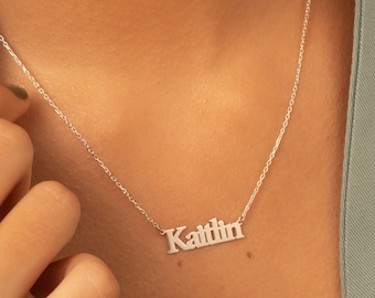14K gouden ketting met aangepaste naam: gepersonaliseerde naamhanger