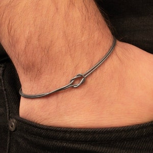 14K gouden knoop slangenarmband, uniseks visgraat kettingarmband, uniseks minimalistische armband, zilveren slangenketting armband, schakelketting
