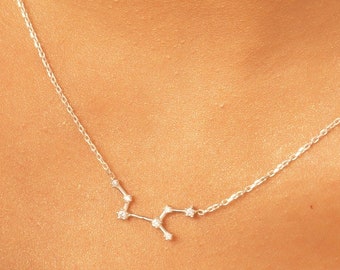 Gemini Constellation Necklace: Dainty Sterling Silver Zodiac Jewelry