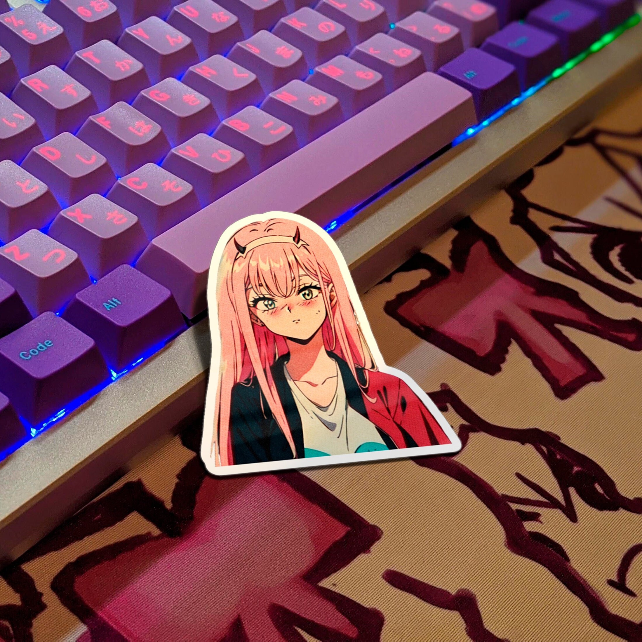 Anime Retro Sticker Retro Anime Girl Sticker Zero Two - Etsy