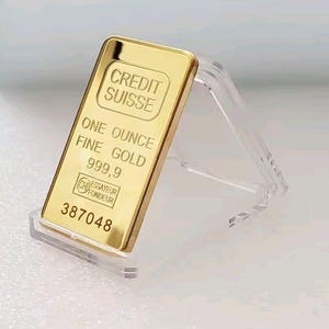 Luxusgeschenk Credit Suisse 1 Unze 24K Vergoldete Bullion Bar Replik - Schweizer Feingold 999.9 Sammlerstück für Kapitalanleger & Banker Dekor
