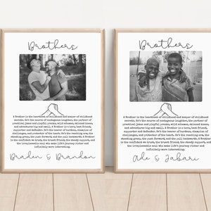 Regalo con foto personalizado para hermano / Regalo personalizable para hermano, regalo de cumpleaños para hermano, regalo de Navidad / Regalo de boda para hermano / A4 y 8,5 x 11