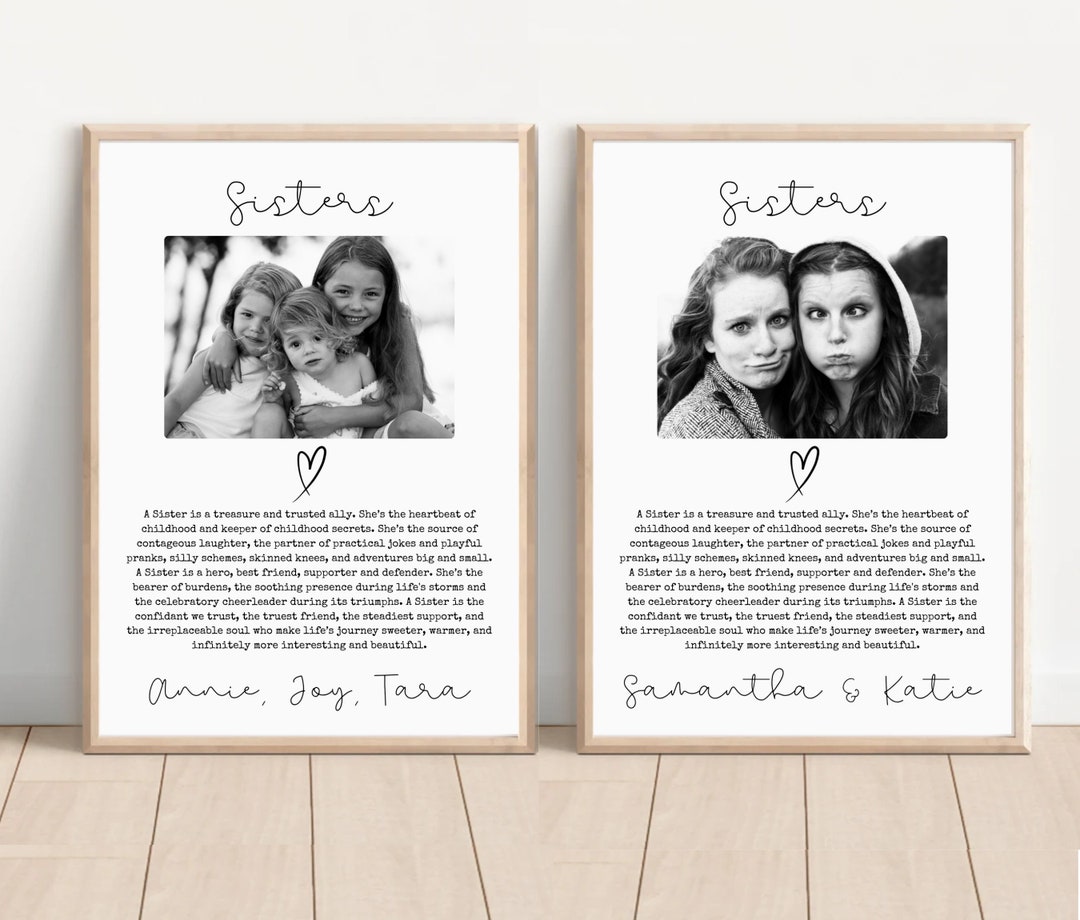 Personalised Photo Gift for Sister | Customizable Sisters Gift, Sister ...