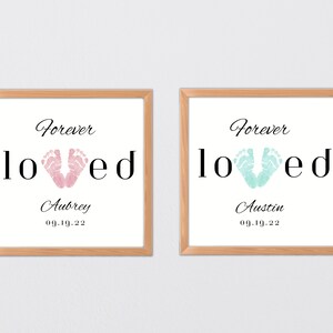Forever Loved Footprint Baby Loss Miscarriage Pregnancy Stillborn Gift - Baby Child Keepsake Memorial - Wall Art - Sympathy Condolence Gifts