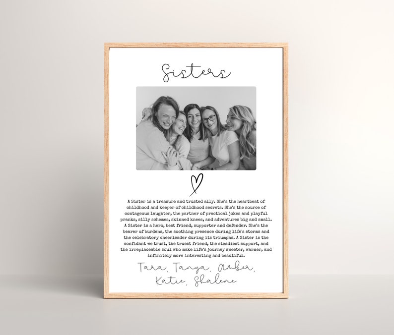 Personalised Photo Gift for Sister | Customizable Sisters Gift, Sister ...