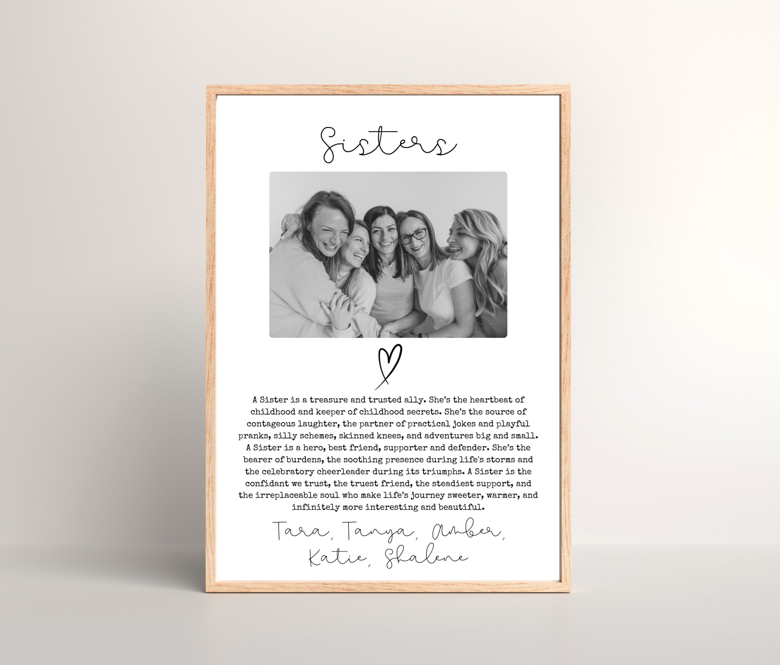 Personalised Photo Gift for Sister | Customizable Sisters Gift, Sister ...