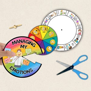 Managing Feelings Emotions Spinner Wheel Craft - Kids Calming Corner ...
