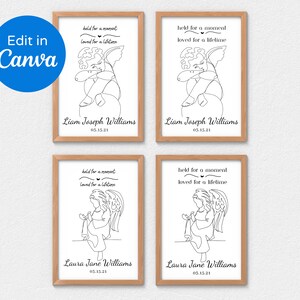 Personalized Child Loss Angels - Dedication Remembrance Display Gift - Baby Child Keepsake Memorial - Wall Art - Sympathy Condolence Gift