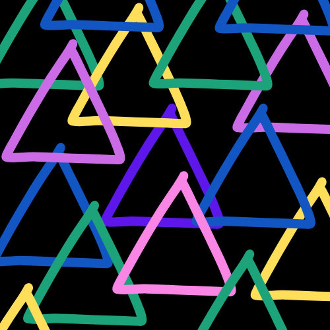Funky Retro Triangle Print - Etsy