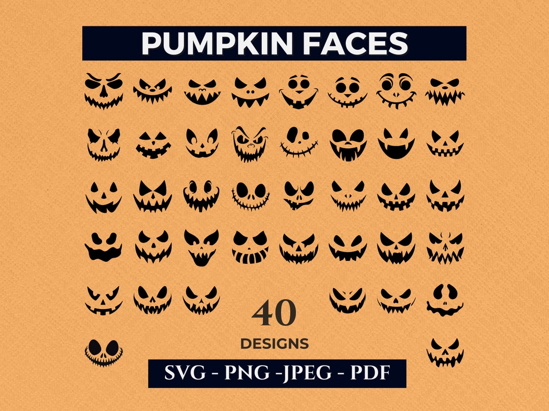 Pumpkin Svg Bundle | Jack O Lantern Faces | Halloween Pumpkins Faces ...