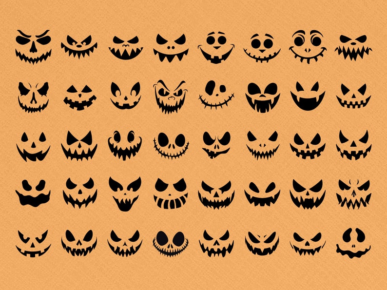 Pumpkin Svg Bundle | Jack O Lantern Faces | Halloween Pumpkins Faces ...