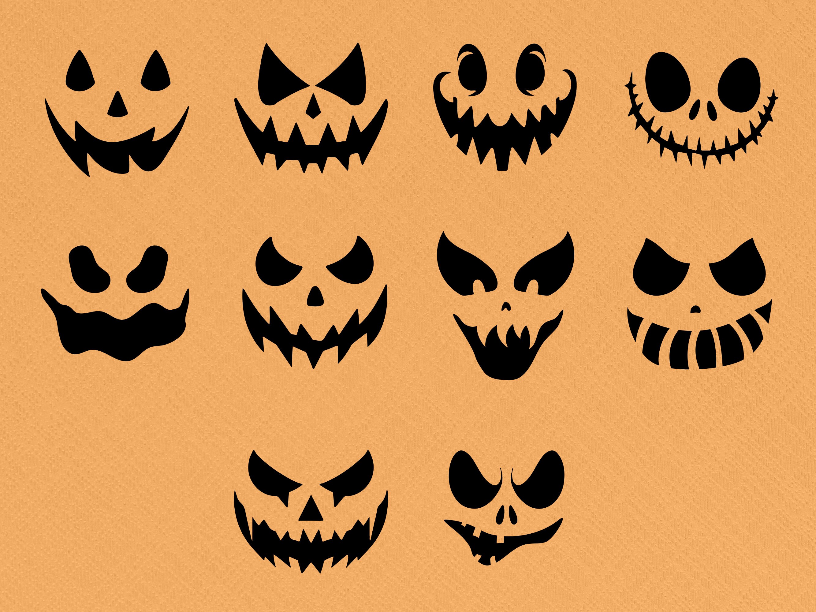 Pumpkin Svg Bundle | Jack O Lantern Faces | Halloween Pumpkins Faces ...