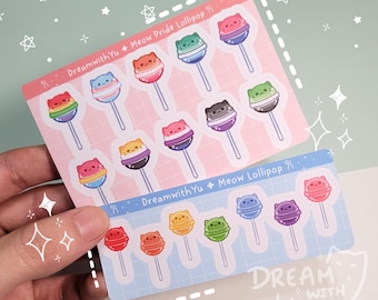 Hoja de calcomanías en forma de mini piruleta: lindas calcomanías con banderas del orgullo