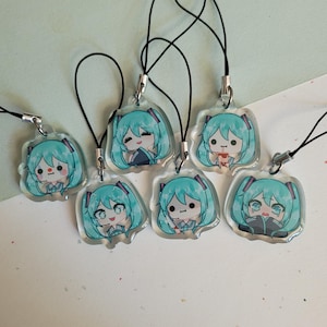 Miku Emote acrylic keychain/ phone charm