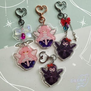 MadoKami & Demon Homura keychain, magical girl acrylic keychain