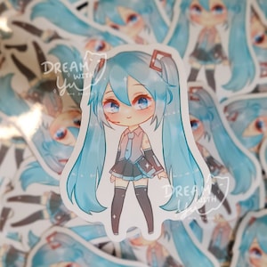 Chibi Vocaloid Vinyl, Waterproof, Laminated die-cut stickers, Kawaii Miku, Rin, Len