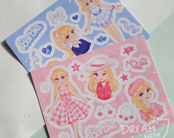 Süßer Anime Mädchen Aufkleber, B grade Vinyl Sticker, glänzende Laminierung, wasserfester Aufkleber, Anime Style Sticker