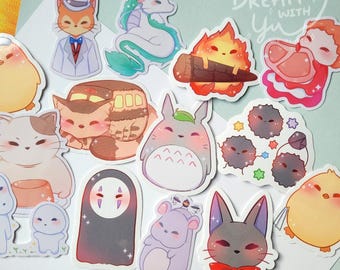 Kawaii Ghibli Vinyl Die-Cut Stickers, Lamination & Waterproof, buy more save more