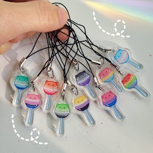 Pride flag phone charm, pride flag keycahin, accessory, LGBTQ acrylic keychain
