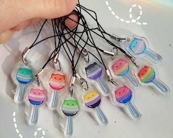 Pride flag phone charm, pride flag keycahin, accessory, LGBTQ acrylic keychain
