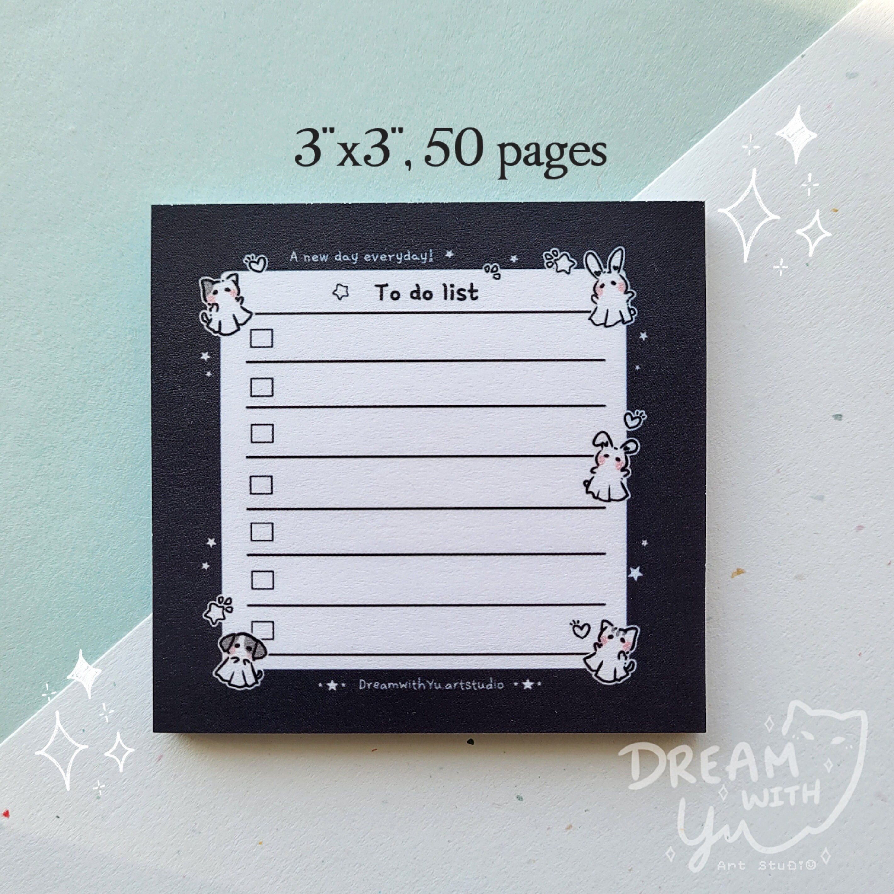 Sticky Note, 50 Pages, Cute Cat Sticky Note, To-do List Memo Pad, Post ...